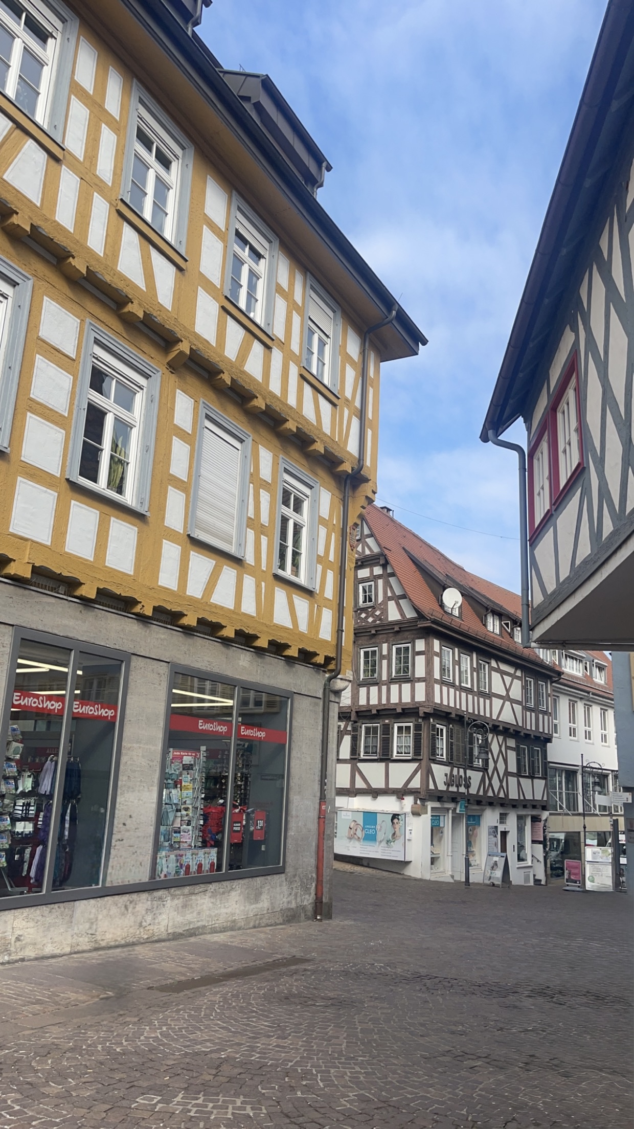 Half-timbered Fachwerk buildings in Waiblingen old town