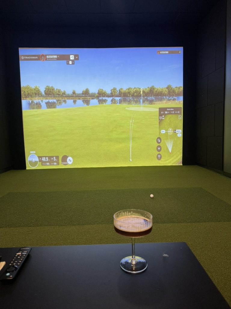 A round with a cocktail